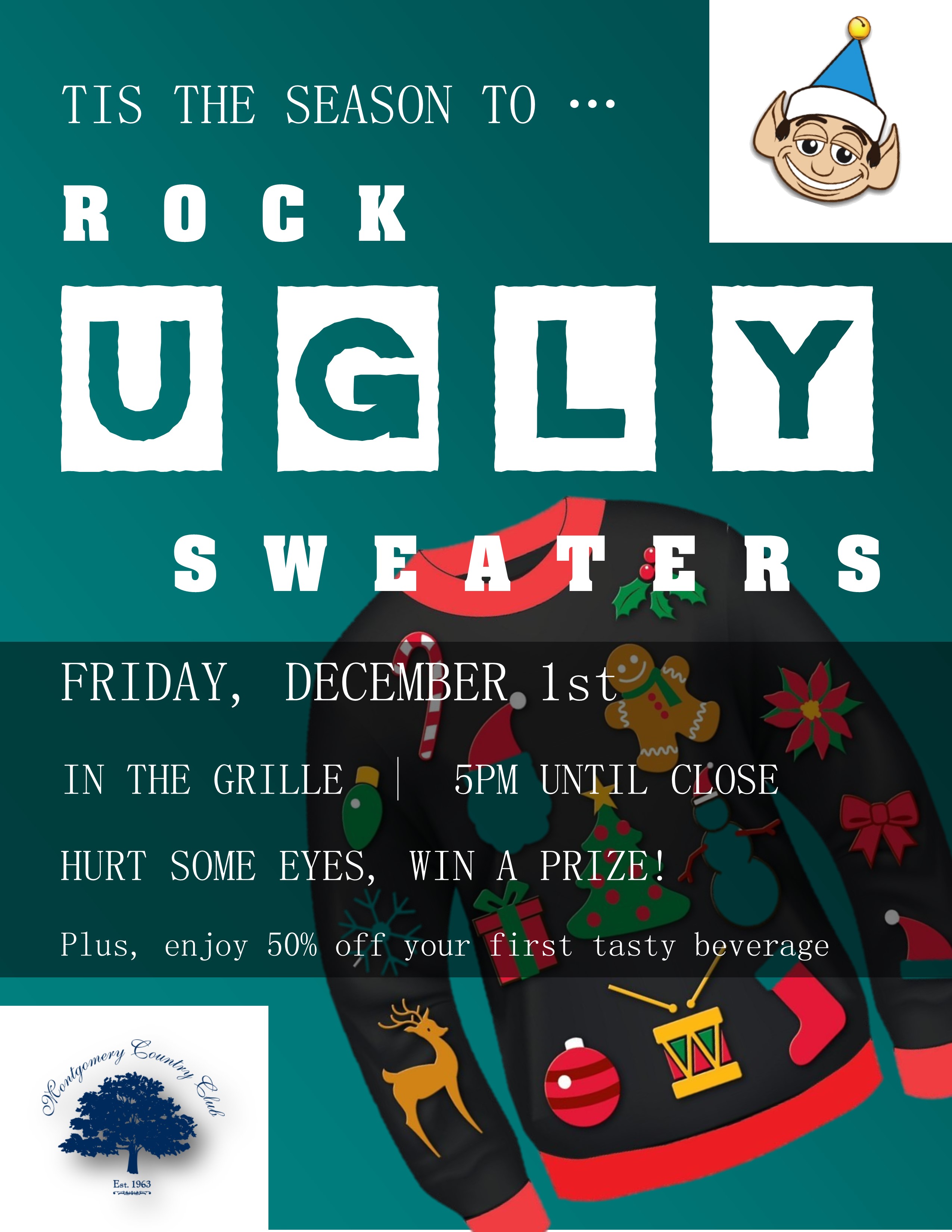 Ugly Sweater Night at Husk+Vine | Montgomery Country Club | 2017-12-01